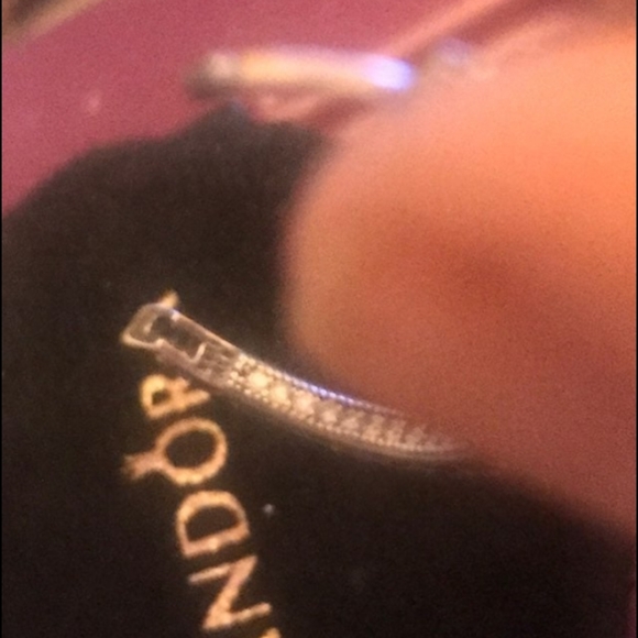 New Pandora Sparkle & Hearts Hoop Earrings for Blue Cup - Picture 4 of 5